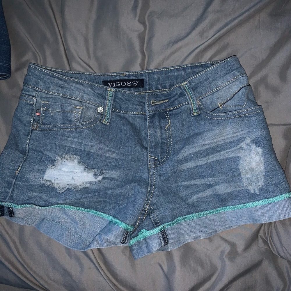 blue jean shorts